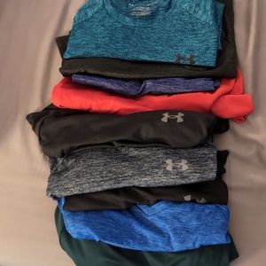 Lot of 9 Under Armour tech tees